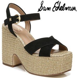 🆕️ NEW Trianna Espadrille Platform Sandal SAM EDELMAN 7.5 and 9.5 in Black